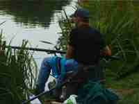 A fisherman on Clapham Common, hard at work!