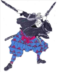 Stephen Bennett's painting of Kendo with Clarinet